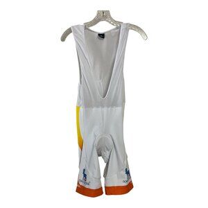 Men’s White Cycling Bib Shorts XL – Padded Seat, Mesh Back, Compression Fit
